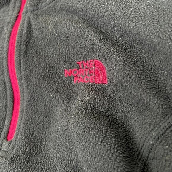 The North Face Womens Small Black Pink 1/4 Zip Fleece Pullover - Picture 3 of 8